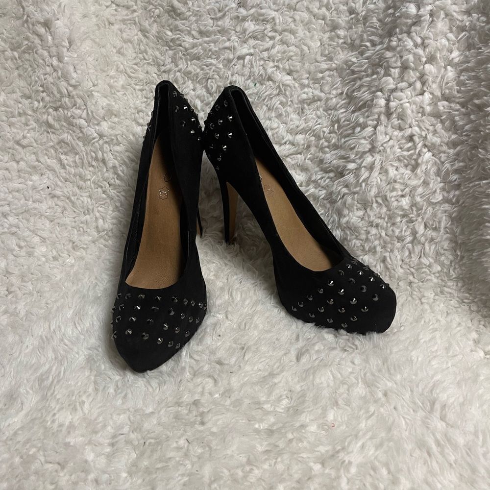 ALDO Michelino Synthetic suede Black studded  Platform  Heels EU R SZ41 US10.5